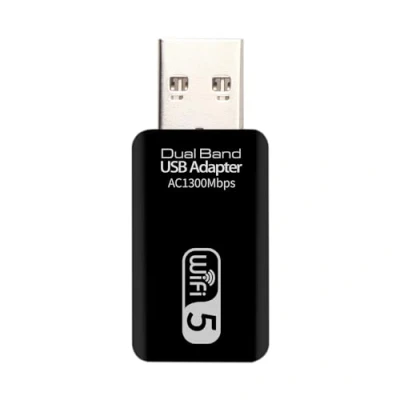 Image de clé USB Wi Fi pour PC, AC 1300 Mbps Mini double bande 2,4 GHz/5 GHz Dongle 3.0 WiFi 5 adaptateurs