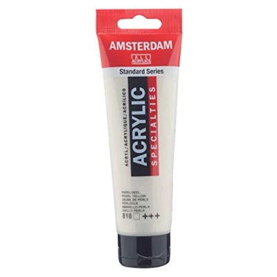 Image de Amsterdam 17098182 ACRY.Peinture PEARLYELLO, Jaune nacré, 120 ml (Pack of 1), Set de Pièces