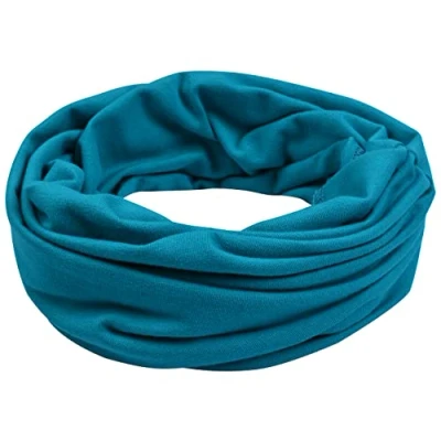 Image de Miobo Écharpe à boucles en coton pour enfants, écharpe tube, ronde (M, Turquoise)