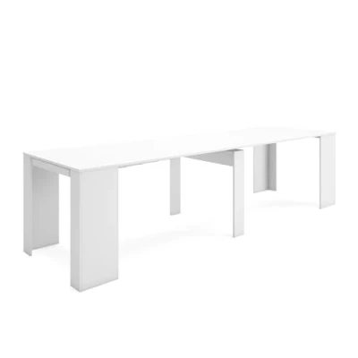 Image de Skraut Home Table Console Extensible Meuble 300 pour 14 Personnes à Manger Style Moderne Blanc