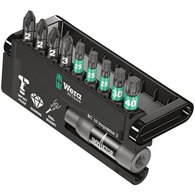 Image de Wera 8755/67 9/IDC Impaktor Bit Check 05057683001 Jeu d&#039;embouts/Porte embouts 10 pièces Noir