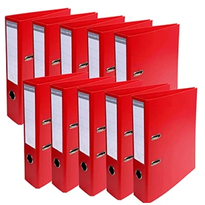 Image de Exacompta Réf. 53745E Carton de 10 Classeurs à levier A4 Prem&#039;Touch Dos 70 mm Mécanique 75 Dimensions extérieures : 32 x 29 7 cm Format classer Coloris Rouge