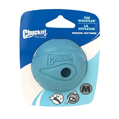 Image de Chuckit! The Whistler Jouet à Lancer/Rattraper Doux/Résistant avec Son pour Animal de Compagnie Taille L 5 Unités