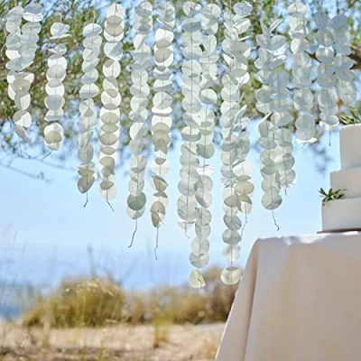 Image de Ginger Ray Toile de Fond en Papier à Suspendre pour décoration Mariage Vert Sauge