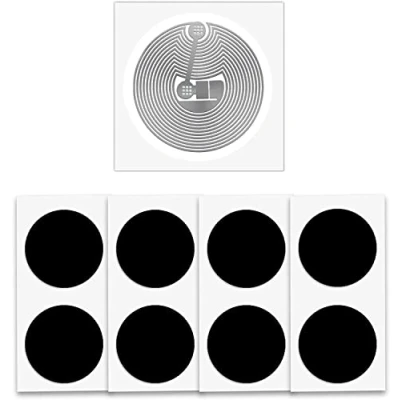 Image de 22 pièces NFC Tag Sticker Noir NTAG215 Autocollants NFC，étiquettes 25 mm (1 Pouce) Ronde 215 Tag，Utilisé pour Les Cartes de Jeu et Compatible avec Tous Smartphones Compatibles