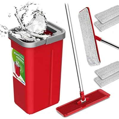Image de Green Blue GB870 Ensemble de vadrouille Plate MaxiClean avec Tasse Nettoyage 2 en 1 5,7 L