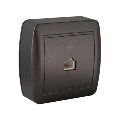 Image de Prise téléphone RJ11 SOLERA Noir graphite Installation en saillie IP20 Intérieur