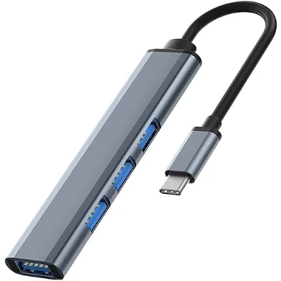 Image de Hub USB 4 Ports Magnet en 1 3.0 2.0 Silver Grey