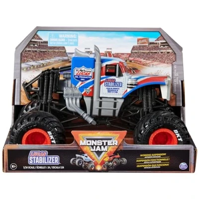 Image de Monster Jam, Truck Stabilisateur Officiel Lucas, véhicule Collector moulé sous Pression, échelle 1:24, Jouets pour Enfants garçons et Filles âgés de 3 Ans Plus
