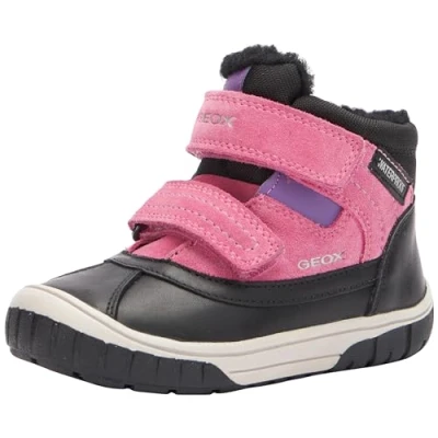 Image de Geox Bébé Fille B Omar Girl WPF Bateau à Cheville, Noir Fuchsia, 24 EU