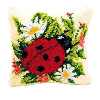 Image de Vervaco Kit coussin au point noué Coccinelle,Multicolore