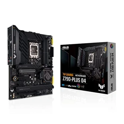 Image de ASUS TUF gaming Z790 PLUS D4 Carte mère Intel LGA 1700 ATX (17 DrMOS, PCIe 5.0, DDR4, 4 x M.2, 2.5 Gb Ethernet, USB 3.2 Gen 2 Type C, Thunderbolt 4, Aura Sync RGB)