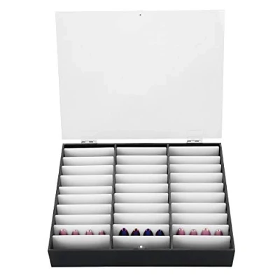 Image de Nail Art Tips Display Box, Empty Storage Box Fake Case Organizer Holder Decoration Container(Noir)