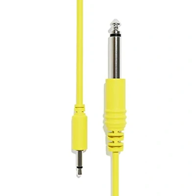 Image de ExcelValley 1 Pack Câbles Mono Patch TS 3,5mm à 6,35mm Eurorack Synth [Jaune 120cm 47&quot;]