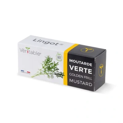 Image de Véritable Lingot® Moutarde Verte Bio Compatible Potager d&#039;Intérieur et Exky® Recharge prête à l&#039;emploi Substrat avec Graines Intégrées