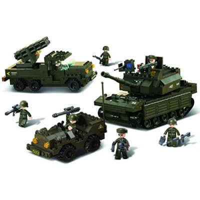 Image de Sluban M38 B6800 Jeu de Construction 6 ans to 99 Army set Char + Lance Roquettes Jeep