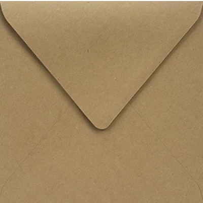 Image de Netuno 100 enveloppes carrées brunes sables en papier kraft 145x145 mm rabat pointu sans fenêtre éco vintage naturelles recyclées pour mariage Noël invitations cartes de voeux anniversaire