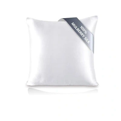 Image de TOWNSSILK Taie d&#039;oreiller 100% Soie Naturelle de mûrier pour Les Cheveux et la Peau 19 mm des Deux côtés 1 unité, Soie, Blanc, Standard 65x65cm
