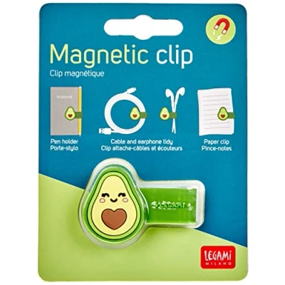 Image de Legami Clip magnétique Motif Avocat, 4,8 x 3,3 cm, Ensemble pour Maintenir des Objets, idéal Garder Les câbles Bien rangés, Fixer Le Stylo au carnet, écouteurs