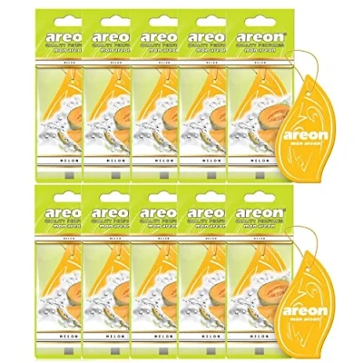 Image de AREON Mon Désodorisant Voiture Melon Rétroviseur Pendu Jaune Maison (Lot de 10)