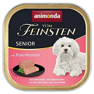 Image de nourriture pour chien Vom Feinsten Senior d’animonda, humide de plus 7 ans, avec cœurs dinde, 22 x 150 g