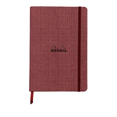 Image de RHODIA 120033C Carnet rembordé rigide Amaranthe A5 14,8 x 21 cm Ligné 192 p Papier 90 g/m² Couverture en simili cuir Intérieur imprimé Bouquet fleuri Collection Orange botanique