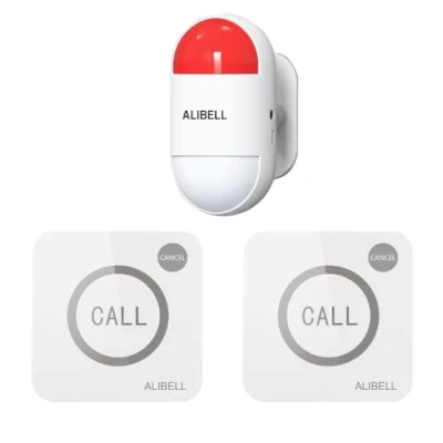 Image de ALIBELL Kit d&#039;alarme stroboscopique à distance, système de panique puissant 120 dB (fonctionne avec batterie et chargement USB), d&#039;urgence pour maison/magasin/usine, 1 sirène
