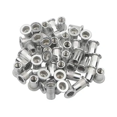 Image de Pxyelec Lot de 100 écrous à tête plate M6 en aluminium Écrou insert aveugle (6 mm)