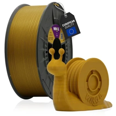 Image de WINKLE Filament PLA HD Or pour imprimante 3D 1,75 mm 1 kg Compatible avec toutes les imprimantes Précision dimensionnelle Bobine
