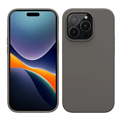 Image de kwmobile Housse Compatible avec Apple iPhone 14 Pro Coque de téléphone Fine Finition Douce Stone Dust
