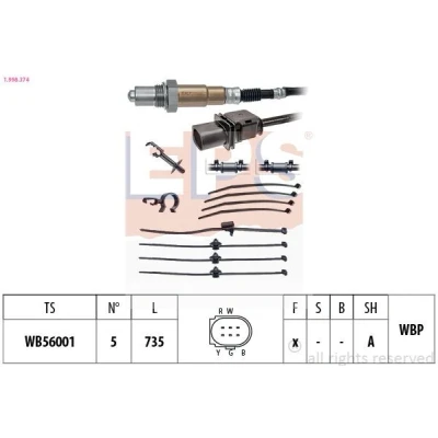 Image de EPS 1.998.374 Sonde lambda avec monture chauffé, planaire, à large bande, Filetage prégraissé VOLKSWAGEN: Polo IV 3/5 portes