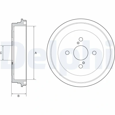 Image de DELPHI BF547 Tambours de Frein sans bague ABS, roulement roue, palier 252 TOYOTA: Yaris I 3/5 portes, II portes