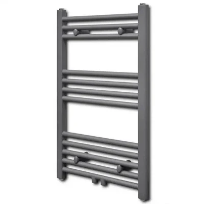 Image de vidaXL Sèche serviettes Porte serviette à rails droits Gris de 500x764 mm 141889