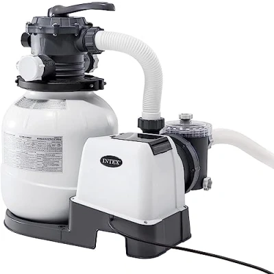 Image de Intex Filtre épurateur à sable pour piscine hors sol nouveau système Hydro Aeration avec un débit de 7 900 litres / heure (Tension : 220 240V)