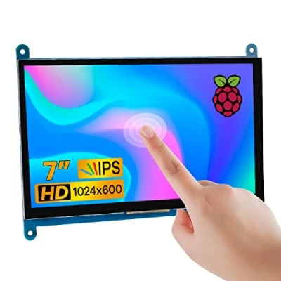 Image de LAFVIN 7 Pouces IPS LCD Touch Screen Display Panel 1024x600 Écran capatisant HDMI Monitor pour Raspberry Pi, Jetson Nano,BB Schwarz, Windows 10 8