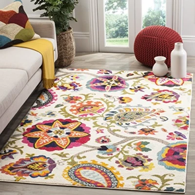 Image de Safavieh Grand Tapis de Salon rectangulaire pour Une Utilisation en intérieur, Polypropylène, Ivoire/Multi, 160 X 230 cm