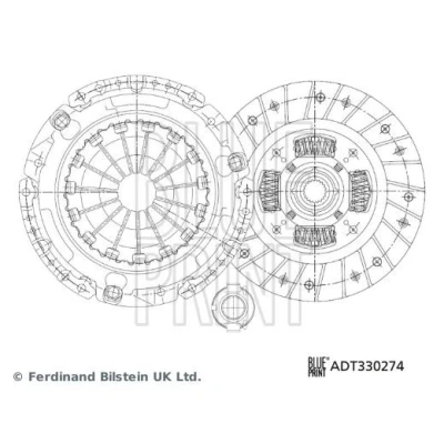 Image de BLUE PRINT ADT330274 Kit d&#039;Embrayage à trois pièces avec graisse synthétique butée de débrayage 212 TOYOTA: Auris 5 portes