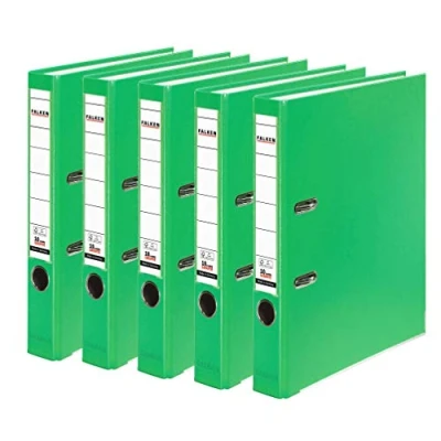 Image de Falken Lot de 3 ou 5 classeurs en plastique Polypropylène 5er Pack schmal vert clair