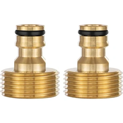 Image de POPPSTAR 2X Adaptateur d’Eau avec Filetage Extérieur 1 Pouce et Raccord pour Tuyau d’arrosage (Compatible Gardena)