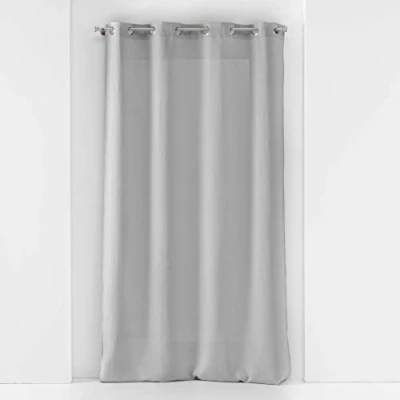 Image de douceur d&#039;intérieur, Voilage à Oeillets (140 x 180 Cm) Soane Gris, Voile Tissé