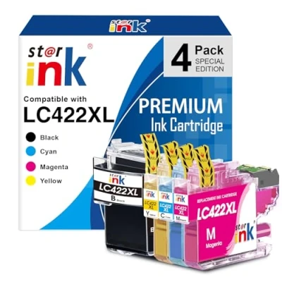 Image de starink LC422 LC422XL Cartouche d&#039;encre Compatible pour Brother LC 422XL 422VAL 422 MFC J5340DW J5345DW J5740DW J6540DW J6940DW(4 Pack)
