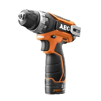 Image de AEG Perceuse visseuse 10 mm 12V 2Ah LI Ion 2 vitesses 34Nm BS 12C2 202C Noir/Orange