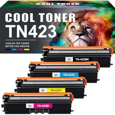 Image de Cool Toner TN423 Lot de 4 Cartouches compatibles pour Brother TN 423 421 TN421 HL L8260CDW L8360CDW MFC L8690CDW L8900CDW DCP L8410CDN (Noir Cyan Jaune Magenta)