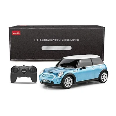 Image de Mini Cooper Remote Radio Controlled Car 1:24 Scale Model Electric Toy R/C Blue by Rastar