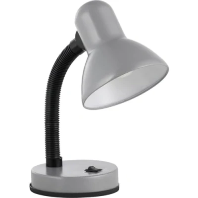 Image de Eglo lampe de table BASIC 1, 1 à poser flamme, bureau en acier et plastique, couleur : argent, douille E27