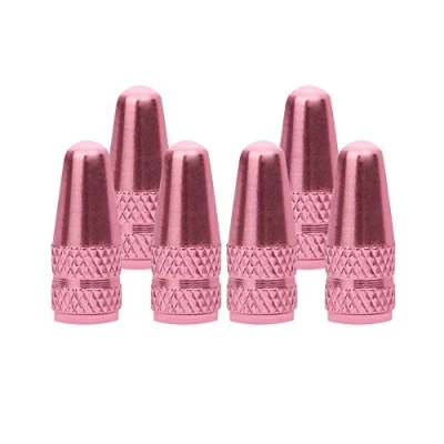 Image de SENZEAL Bouchon de Valve Pneu 6 Pièces Capuchon Valve, Presta Anodisé Vélo Bouchon, Anti poussière pour Bicyclette VTT, Route VTT Bicyclette(Rose)
