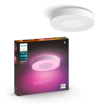 Image de Philips Hue White and Color Ambiance, Plafonnier Xamento Large, Blanc, compatible Bluetooth, fonctionne avec Alexa, Google Assistant et Apple Homekit
