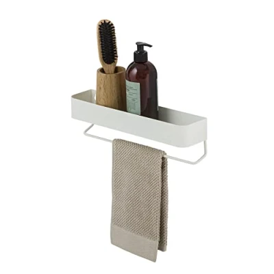 Image de Sealskin Brix Support Mural avec Porte Serviettes 35 cm Blanc