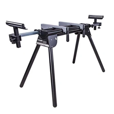 Image de Evolution Power Tools Support Universel Pour Scie À Onglet Pieds Repliables, Bras De Extensibles, Convient La Plupart Des Marques, Supporte 150 Kg Et Une Longueur 3 m EVOMS1