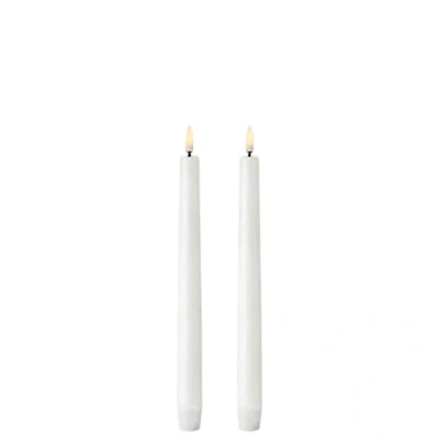Image de UYUNI Éclairage bougie LED conique sans flamme Fausse à piles avec 3D vacillante, blanc nordique (Blanc nordique, W2.3 x H25 cm)